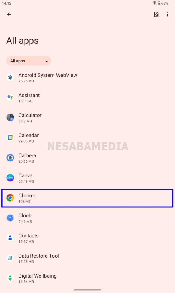 maka klik Chrome