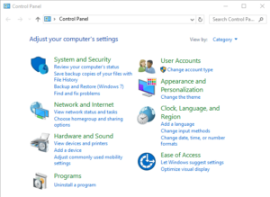 cara membuka control panel windows 10