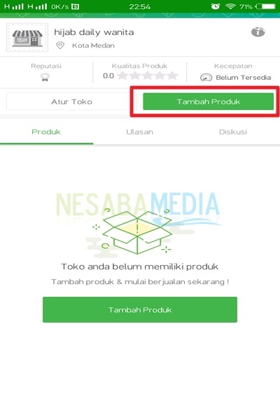 Klik Tambah Produk