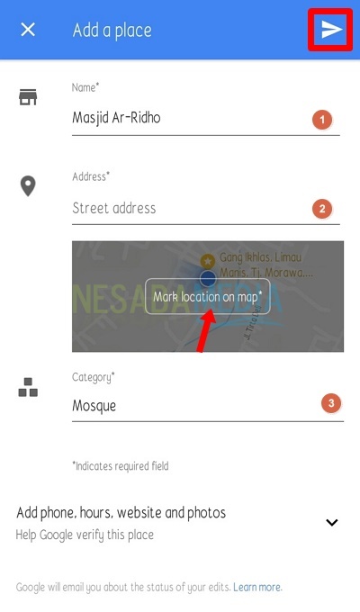 cara membuat lokasi baru di Google Maps
