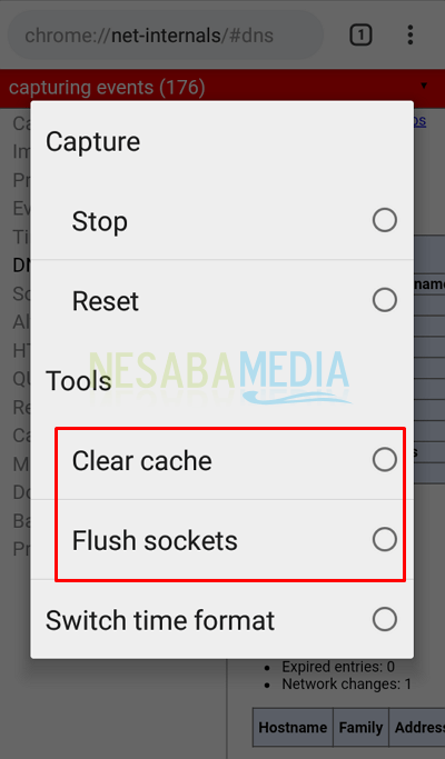 4 - pilih clear cache dan flush socket