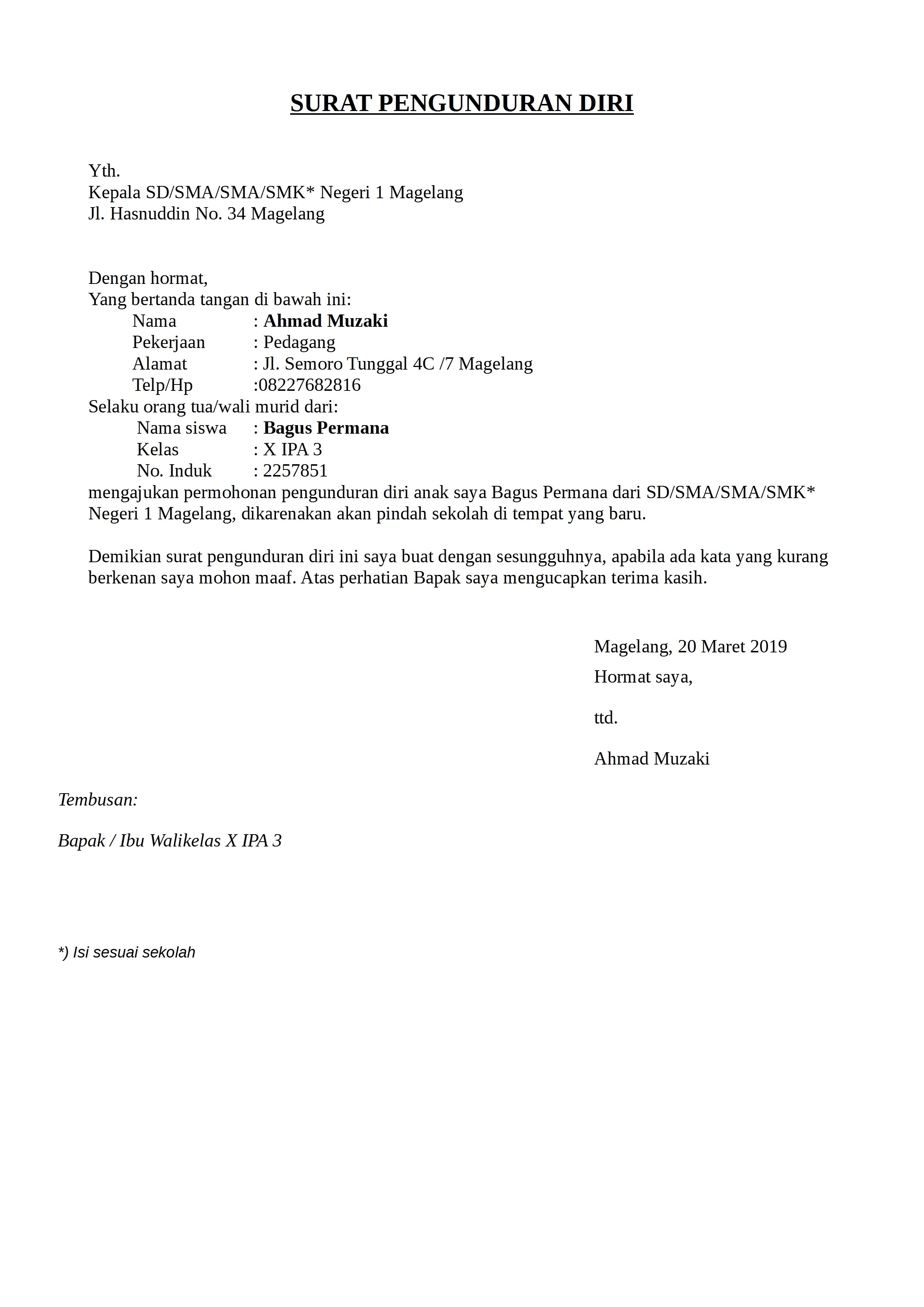 Download Contoh Surat Balasan Resign Dari Perusahaan PNG