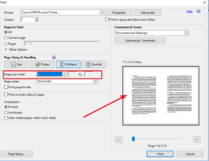 cara print PDF 1 lembar 2 halaman