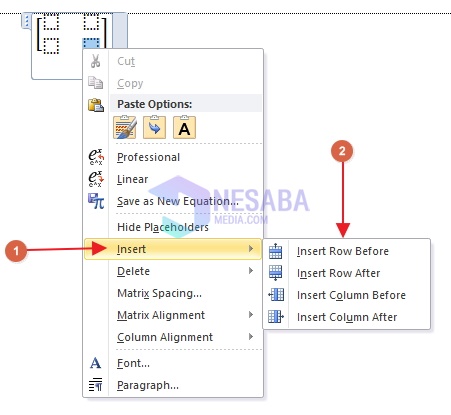 Tutorial cara membuat matriks di word