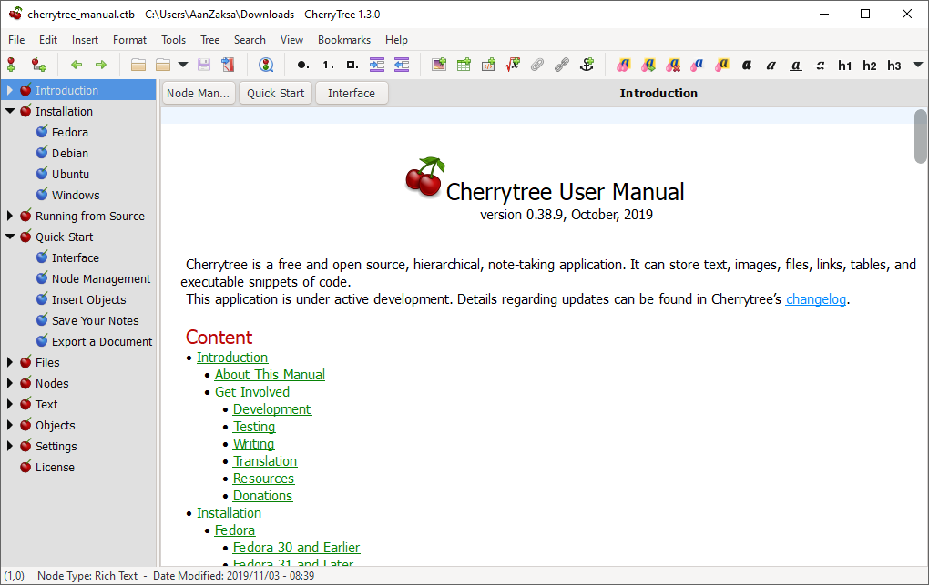 Download CherryTree Terbaru