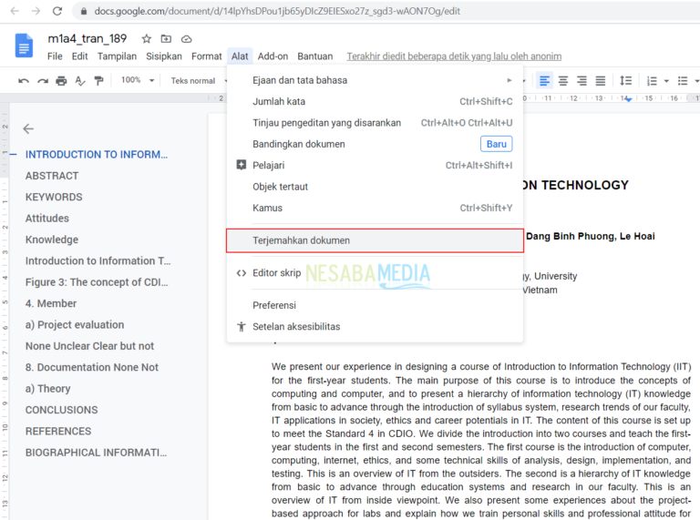 Cara Translate Dokumen Menggunakan Google Drive (+Gambar)