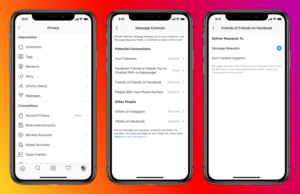 tampilan kontrol privasi Instagra - integrasi layanan kirim pesan via Facebook Messenger
