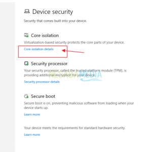 Cara Enable dan Disable Core Isolation Memory Integrity di Windows 10