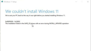 Pemasangan Windows 11 Gagal Dengan Pesan Error 0x8007007f dan 0x8COF0830
