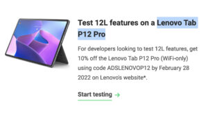 Android 12L Jalani Debut di Perangkat Lenovo Tab P12 Pro