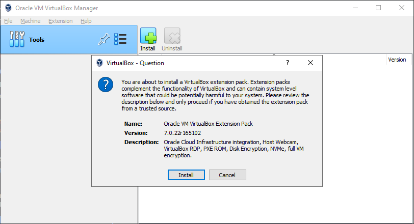 Download VirtualBox Extension Pack Terbaru