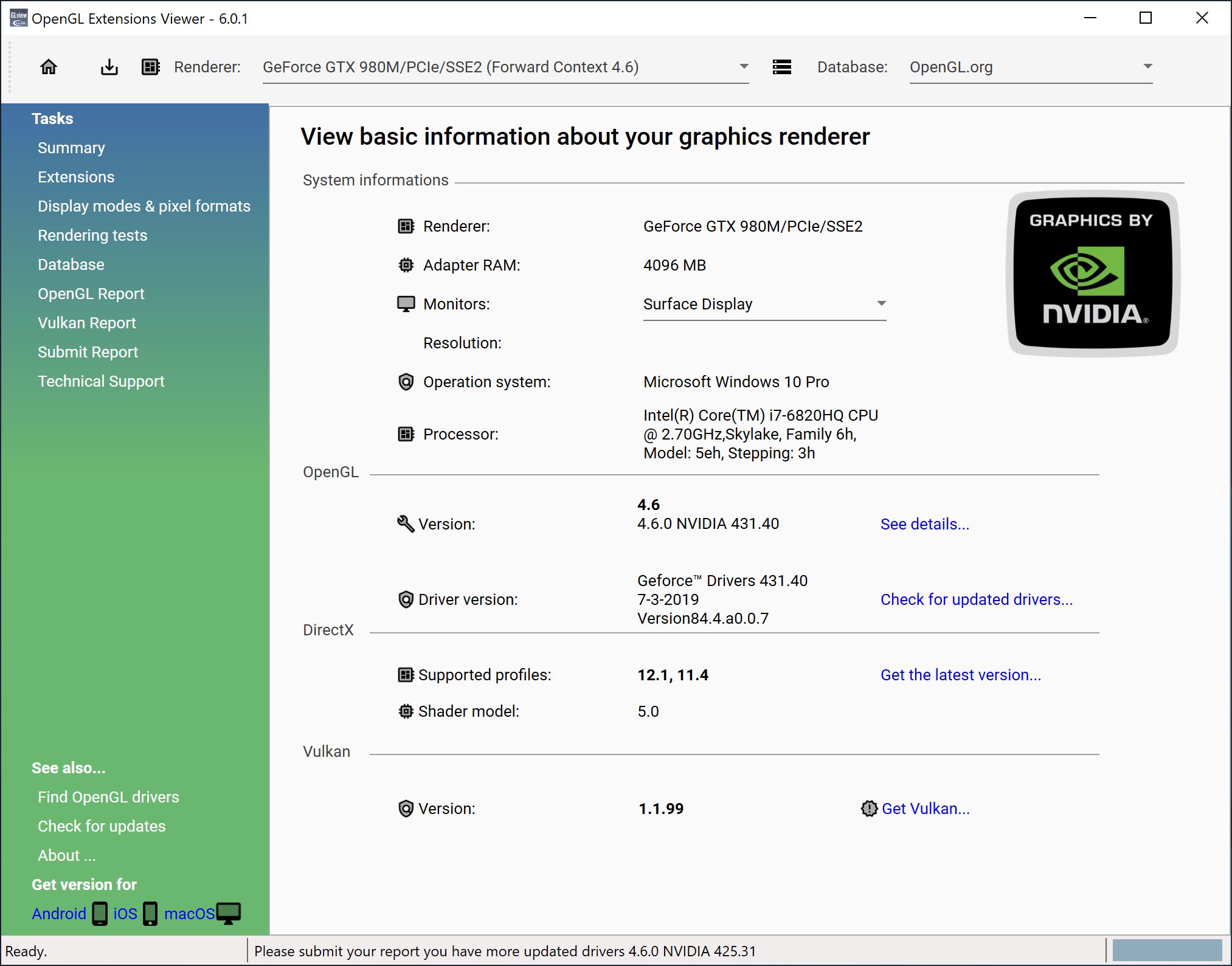 Download OpenGL Extension Viewer Terbaru