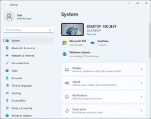 Windows 11 Settings