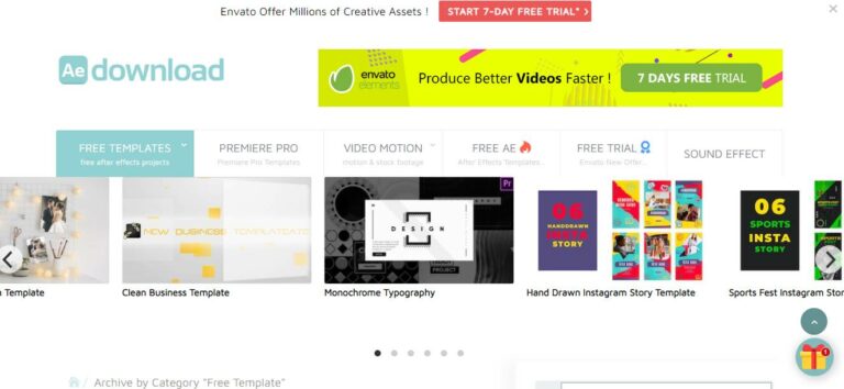 situs download template after effect gratis