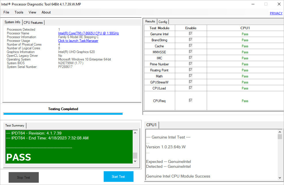 Download Intel Processor Diagnostic Tool Terbaru