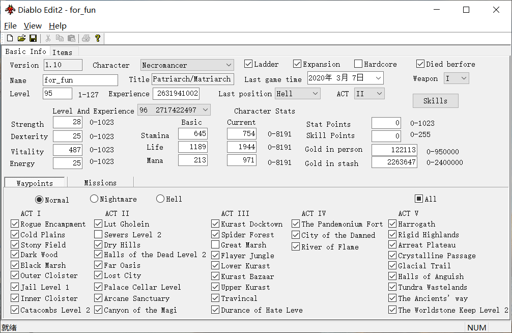 Download Diablo II: Resurrected Character Editor Terbaru