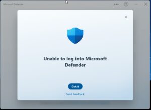 Microsoft Defender di Windows 11 Alamai Error