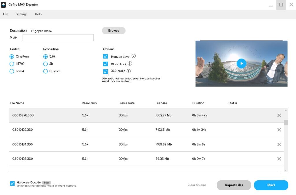 GoPro MAX Exporter