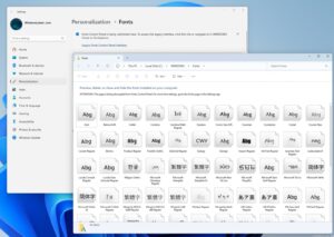 Control Panel di Windows 11 Kehilangan Fitur Lainnya (Font Page)