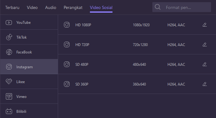 format file untuk media sosial