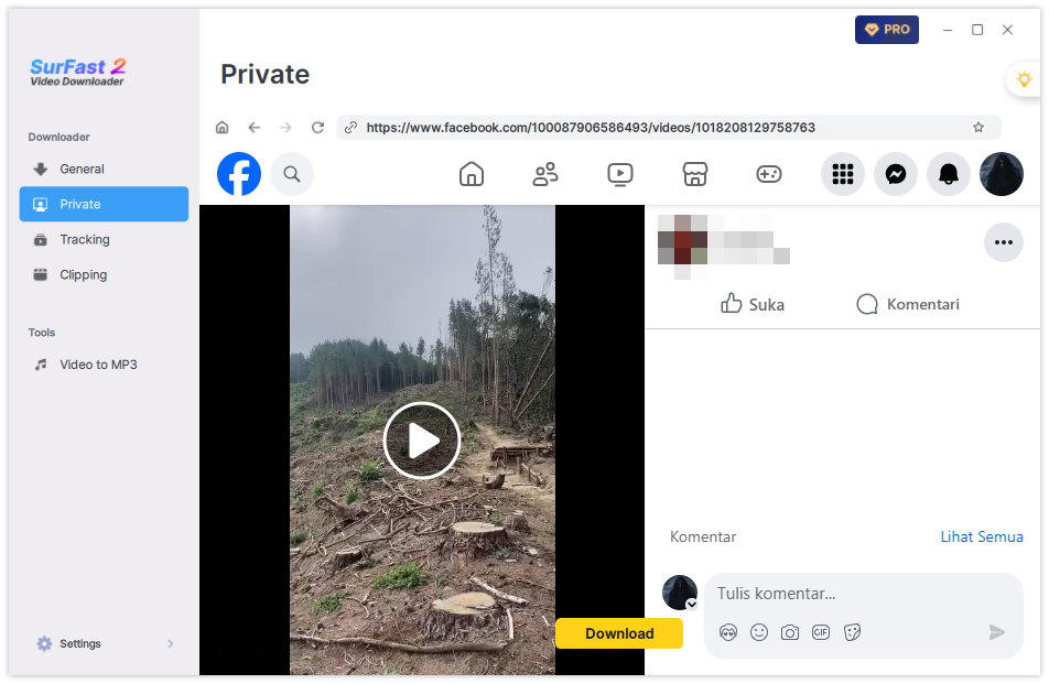 download video privat Facebook - 2