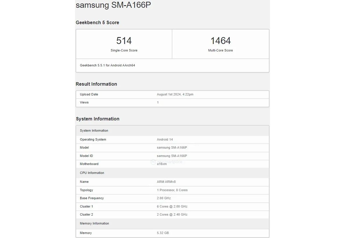 Geekbench Berikan Bocoran Prosesor Galaxy A16 5G