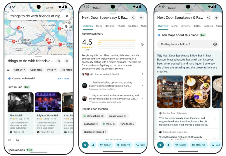 Gemini di Google Maps, Bisa Bantu Rekomendasi Tempat Seru!