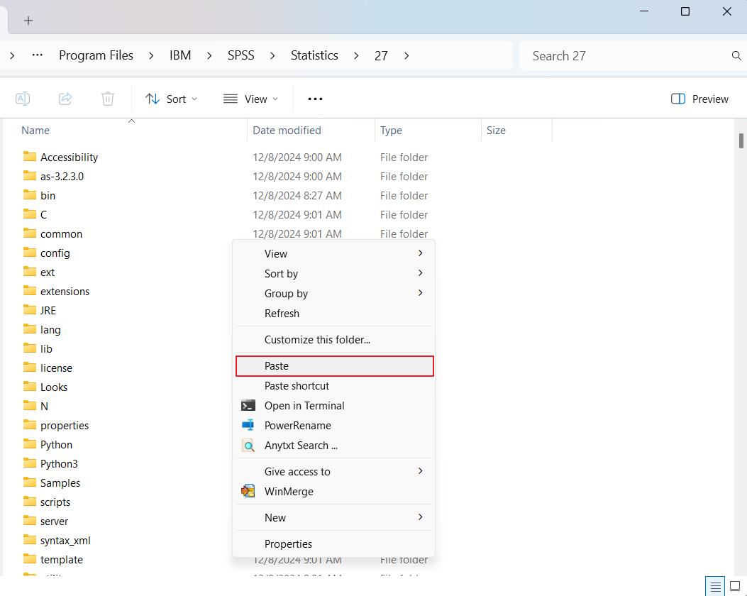 folder instalasi IBM SPSS 27