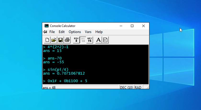 Console Calculator