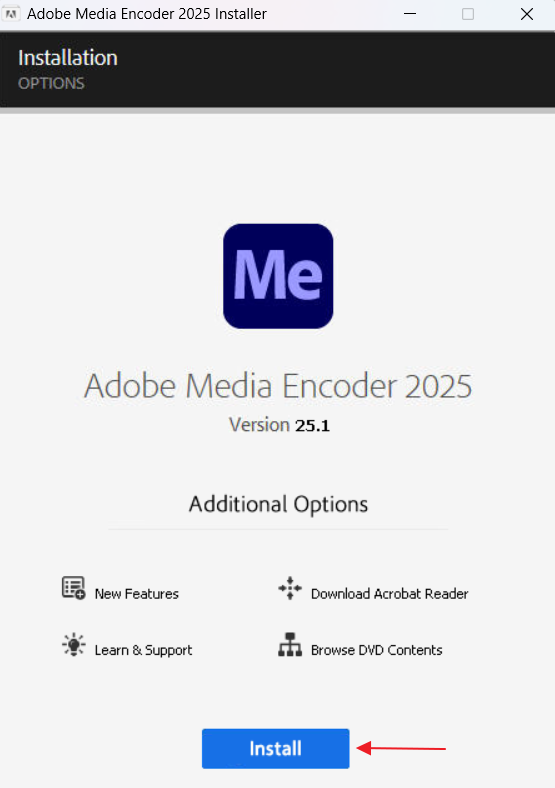 Install Adobe Media Encoder 2025