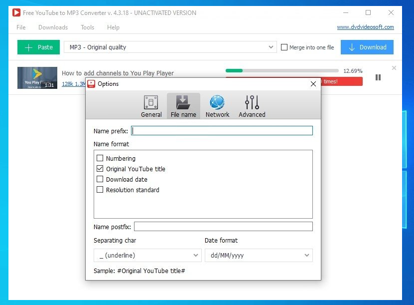 DVDVideoSoft Free YouTube to MP3 Converter